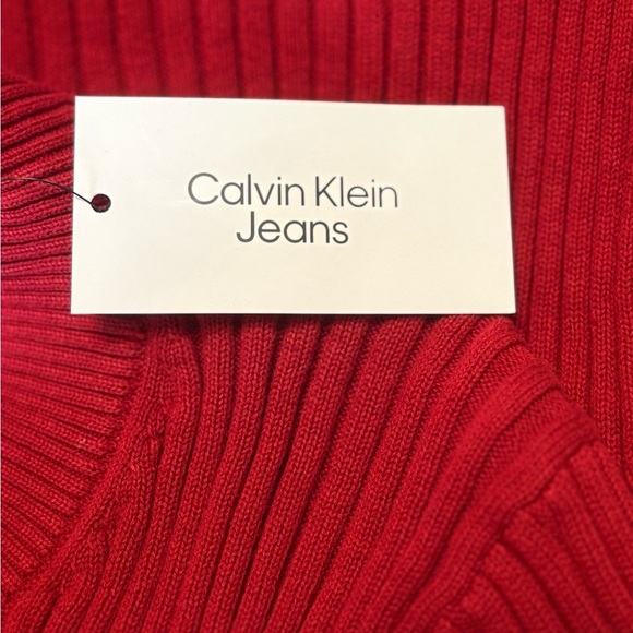 Calvin Klein Cherry Knit Ribbed Sweater size L NWT - Picture 5 of 13